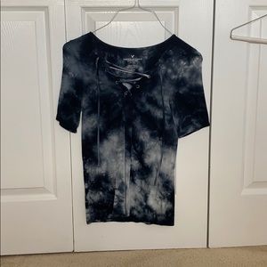 Tie die American Eagle tight fitted shirt